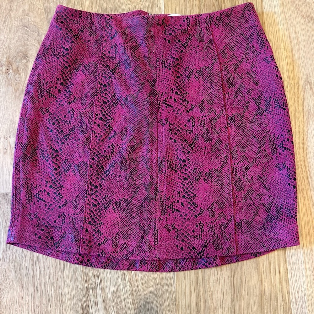 Pink and Black Snake Print Pants Store Mini Skirt - small